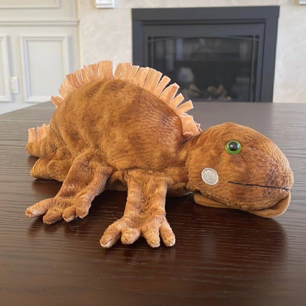 Caltoy Brown Iguana Lizard Dinosaur Plush Hand Puppet Children's Puppet 14.5”